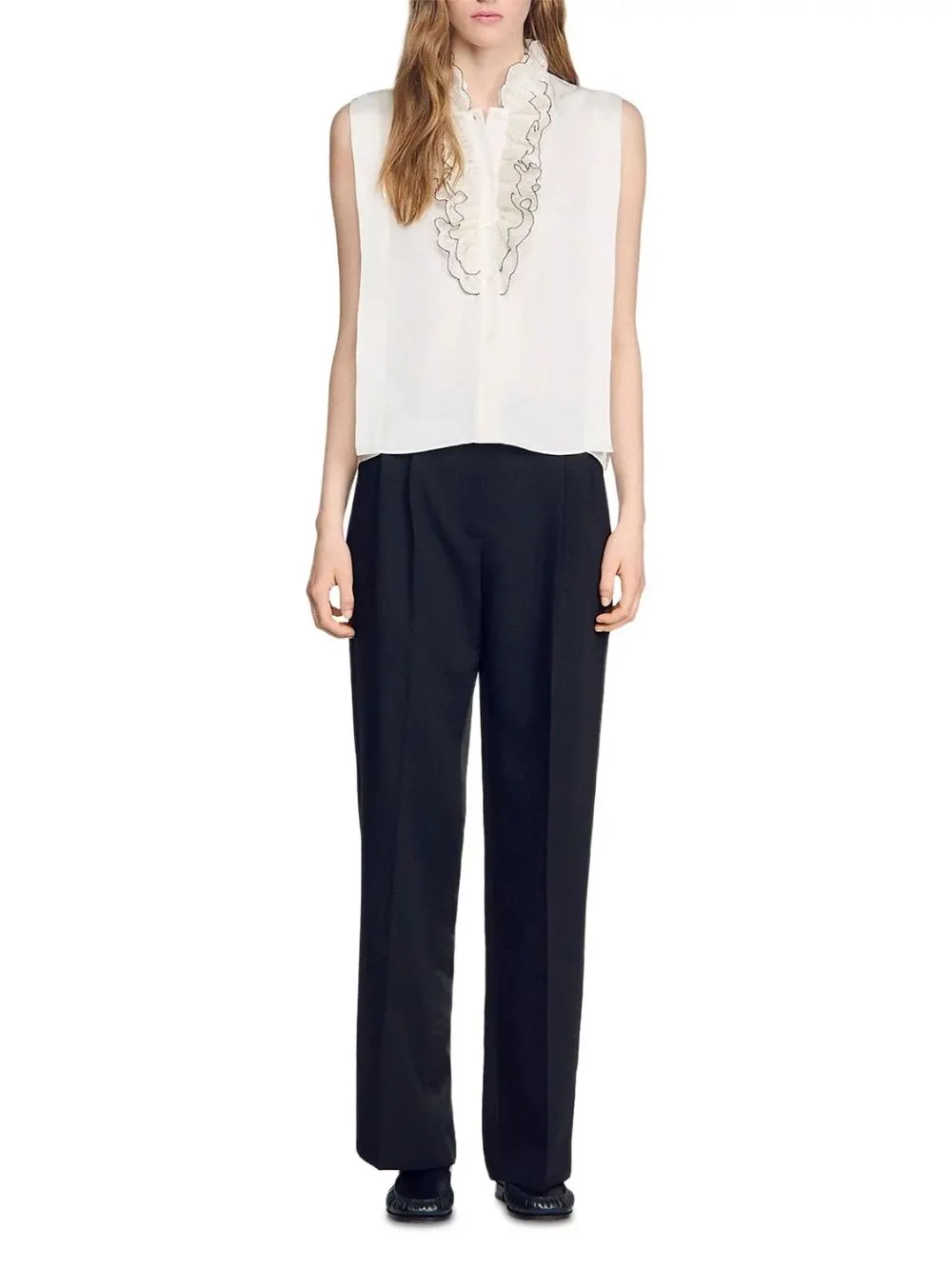 Contrast Ruffle Shirt - OWNCI