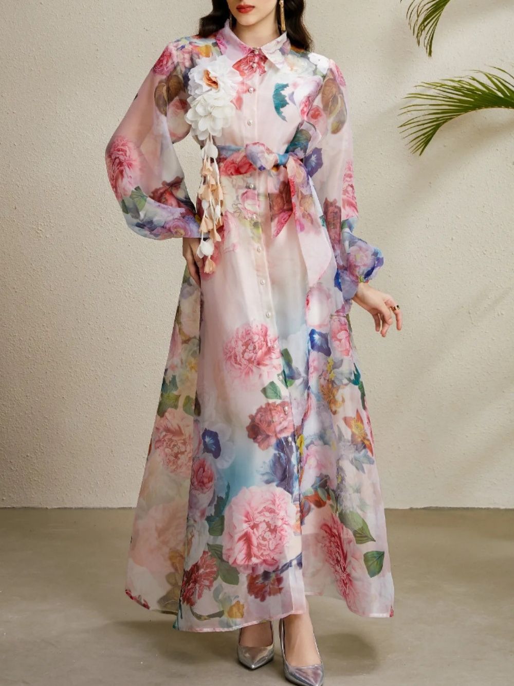 Maru Pink Printed Maxi Dress - OWNCI Maru Pink Printed Maxi Dress - OWNCI