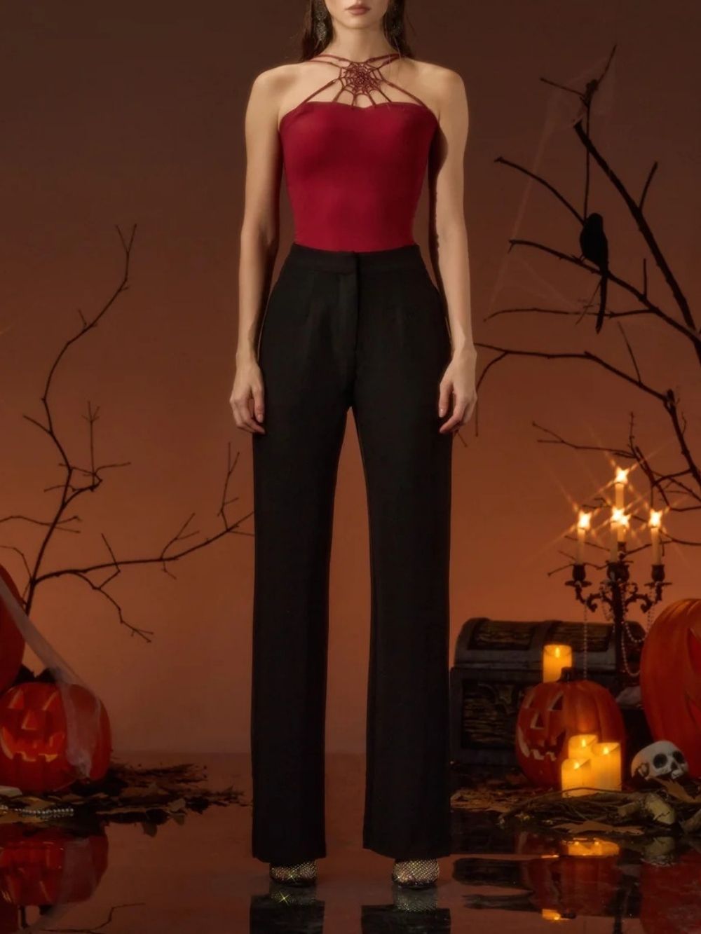 Calsora Cobweb Top In Red - OWNCI Calsora Cobweb Top In Red - OWNCI
