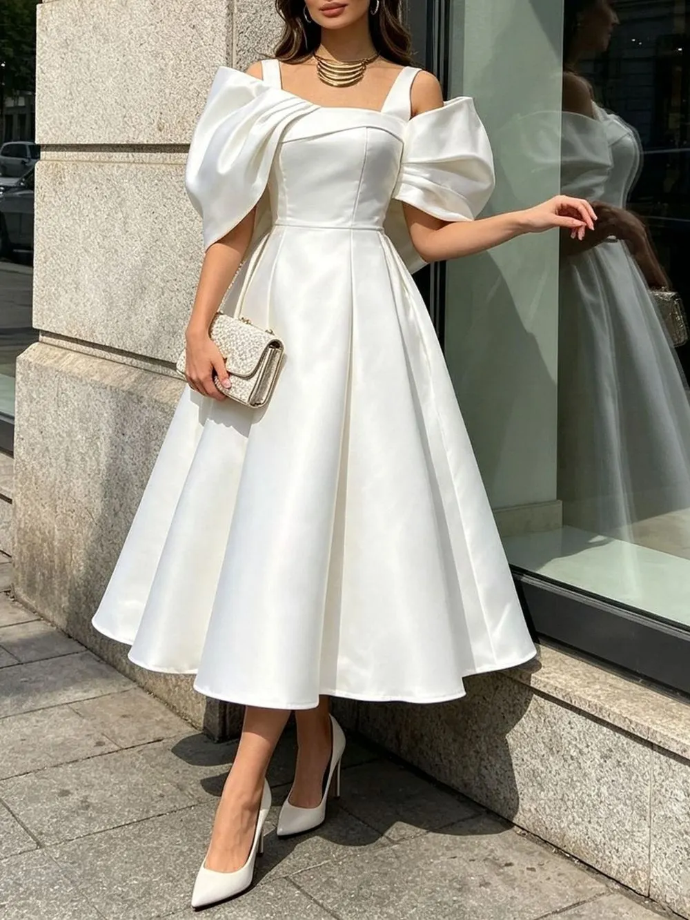 Marzanna Bow Midi Dress - OWNCI