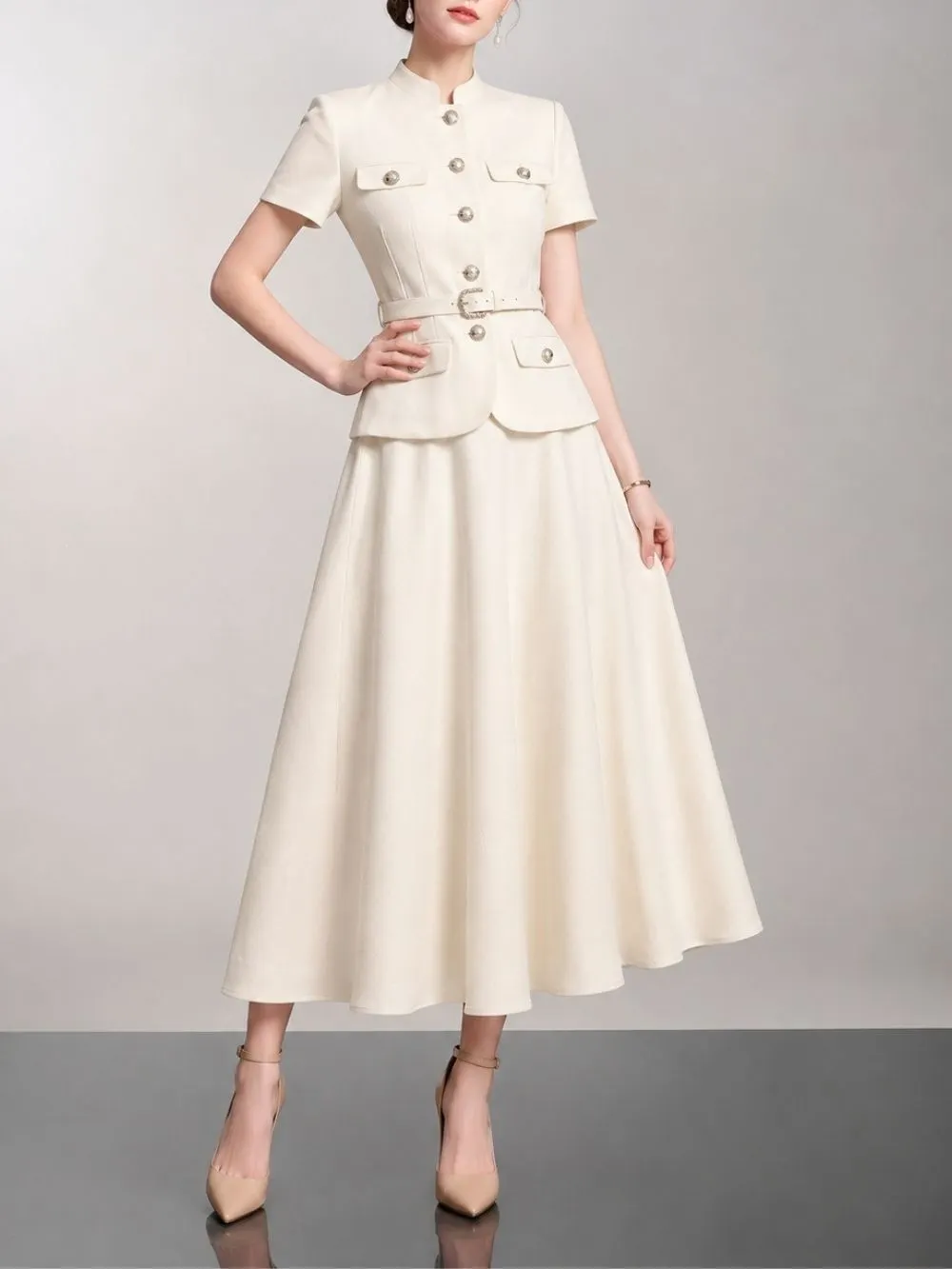 Maryam Short Sleeve Midi Dress - OWNCI