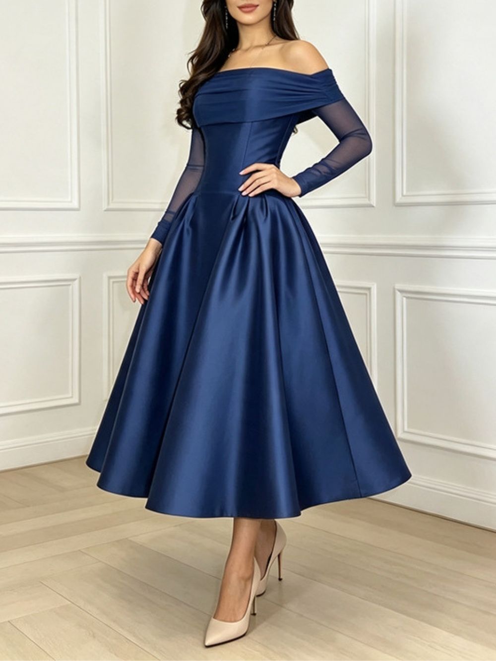 Marlene Off-Shoulder Midi Dress - OWNCI Marlene Off-Shoulder Midi Dress - OWNCI
