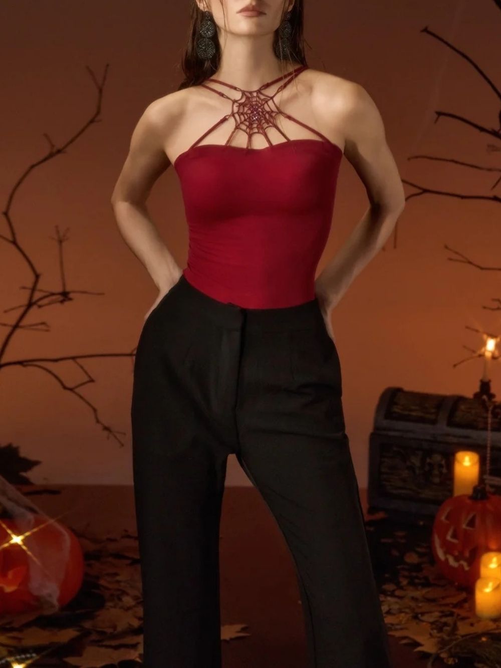 Calsora Cobweb Top In Red - OWNCI Calsora Cobweb Top In Red - OWNCI
