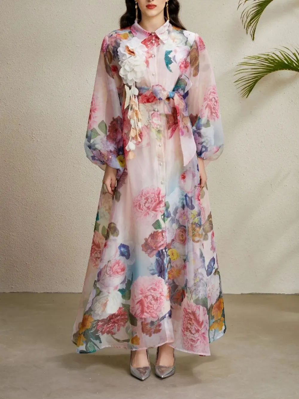 Maru Pink Printed Maxi Dress - OWNCI Maru Pink Printed Maxi Dress - OWNCI
