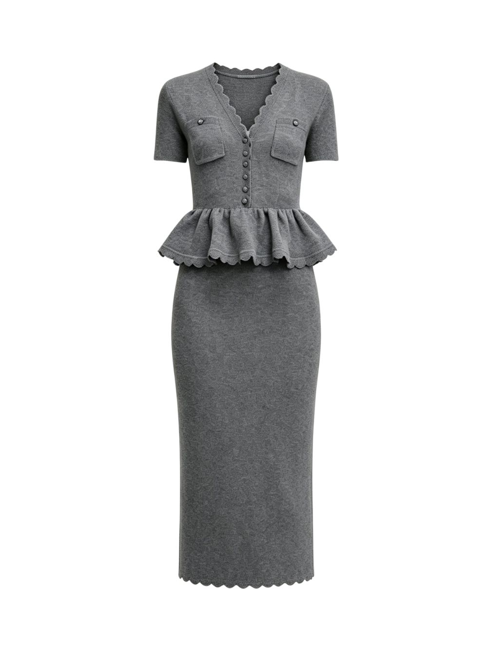 8444d2427d3aa3552e36d7f207c1493b Mariko V-Neck Knit Midi Dress