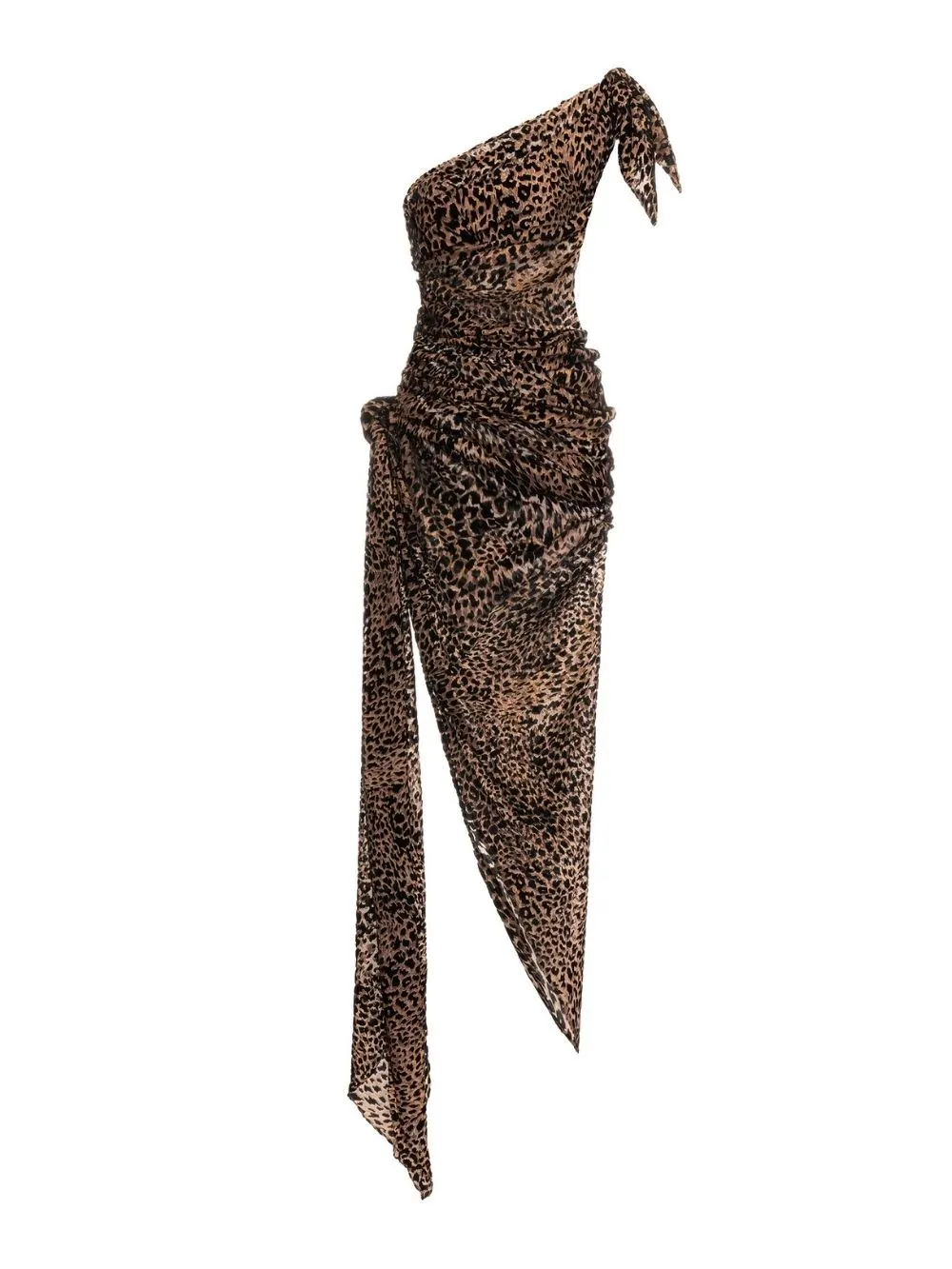 Manisha Leopard One-Shoulder Maxi Dress