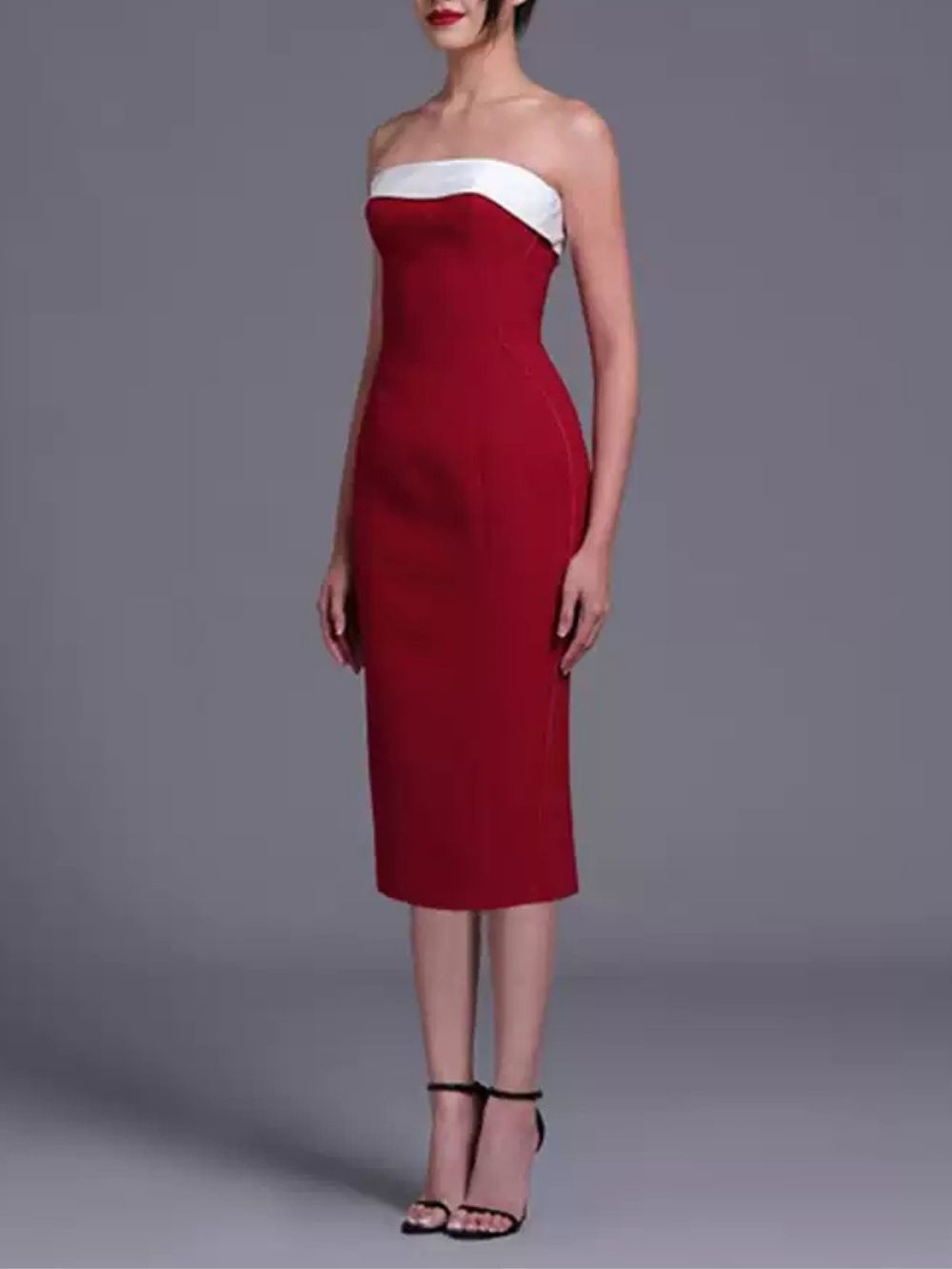 848defe7c6560d2d200c1d2e1ec95487 Mallory Red Strapless Midi Dress