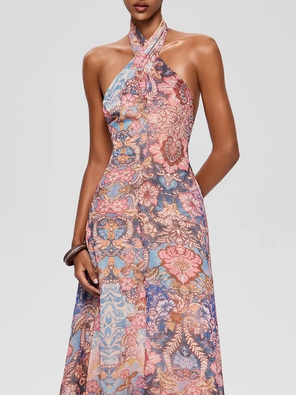 Foley Halterneck Printed Midi Dress - OWNCI Foley Halterneck Printed Midi Dress - OWNCI