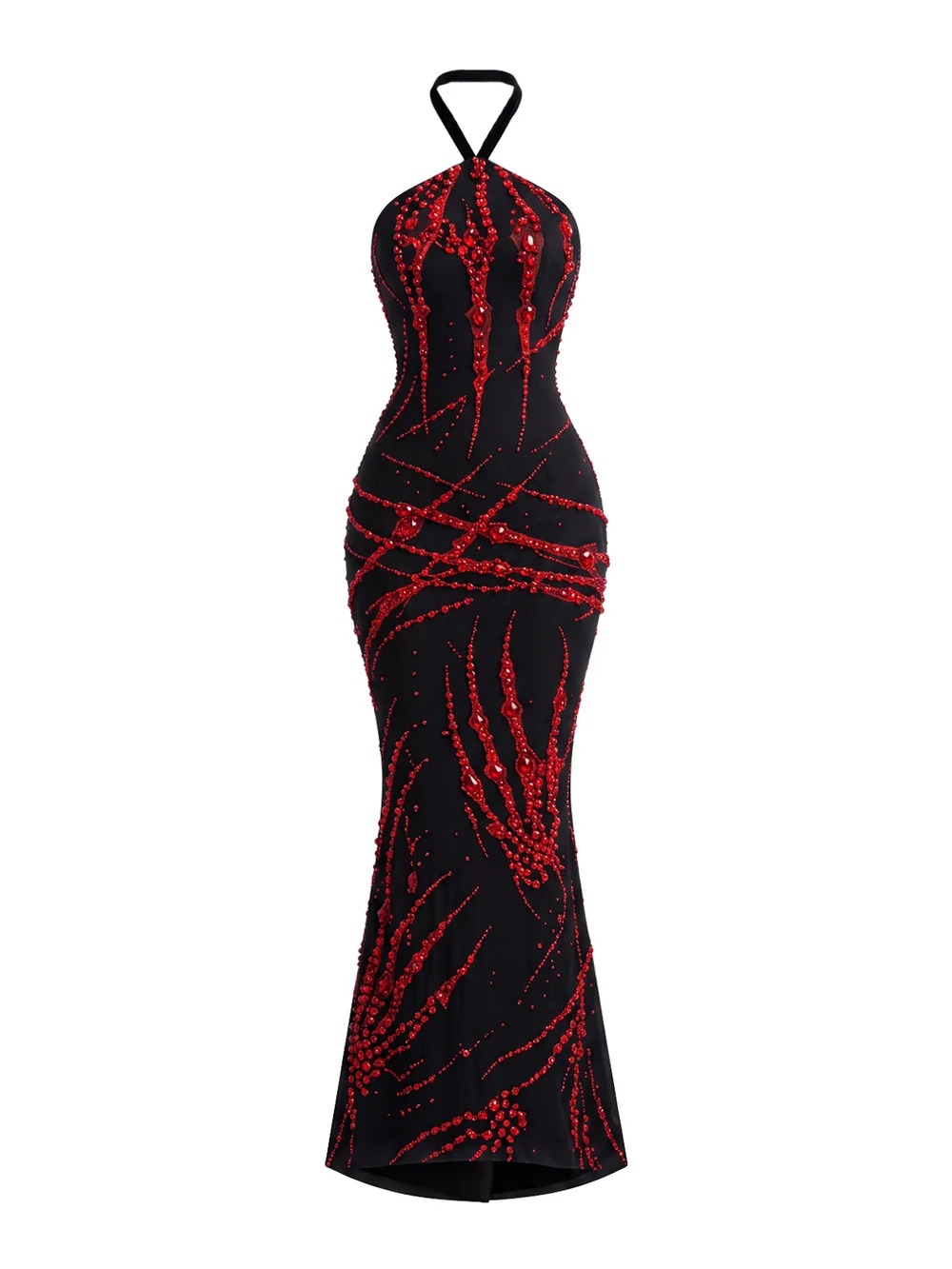 Ovelsa Halterneck Crystal Mesh Maxi Dress - OWNCI Ovelsa Halterneck Crystal Mesh Maxi Dress - OWNCI