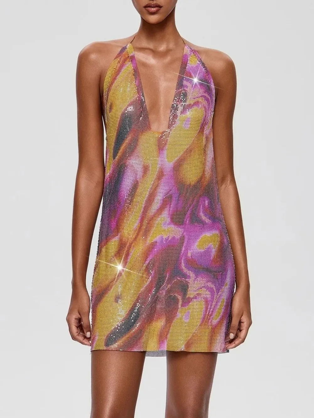 Jelmor V Neck Sequin Mini Dress - OWNCI Jelmor V Neck Sequin Mini Dress - OWNCI