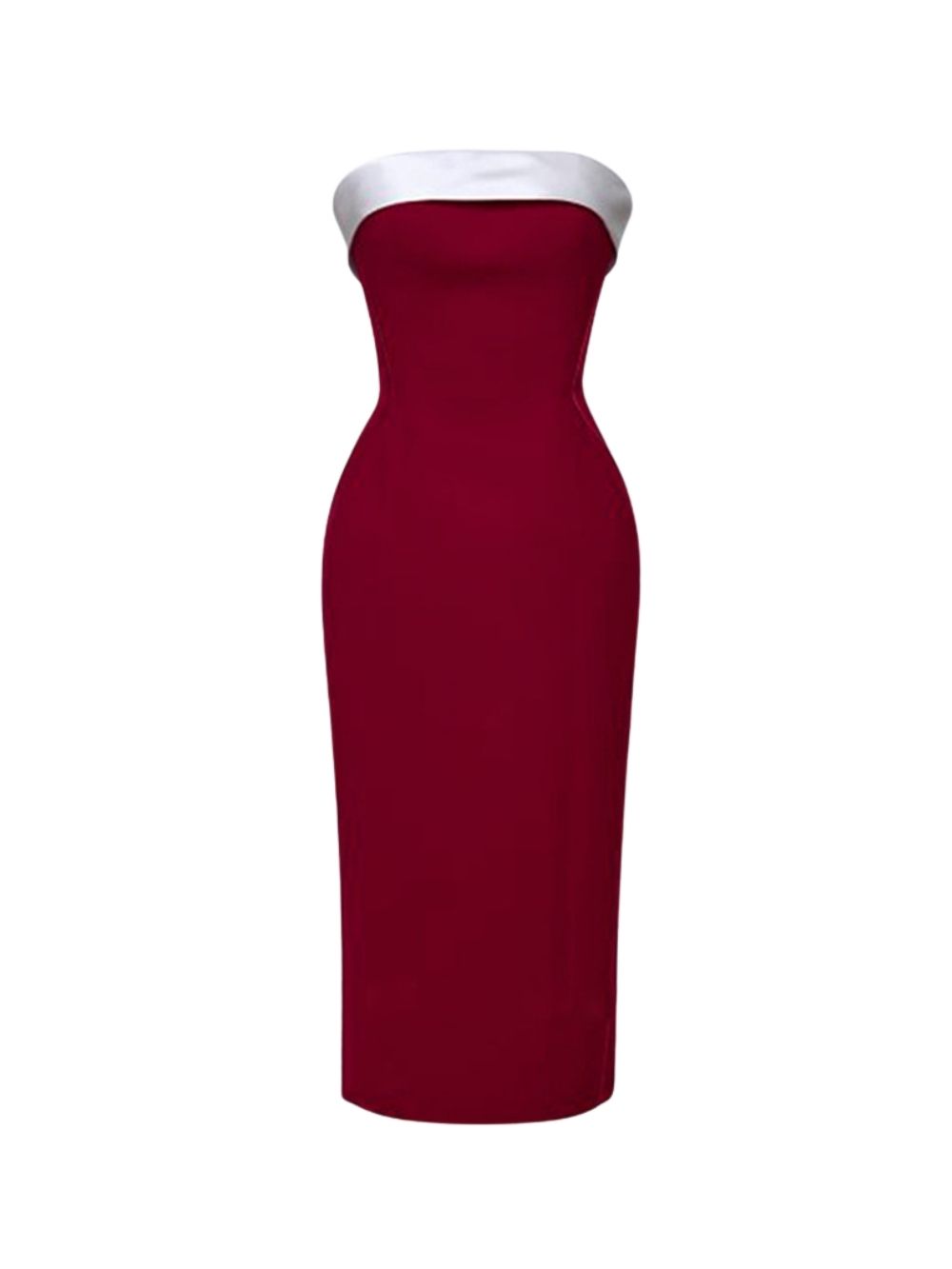 8a3f9f79940a1a45aa03568ec1924bb4 Mallory Red Strapless Midi Dress