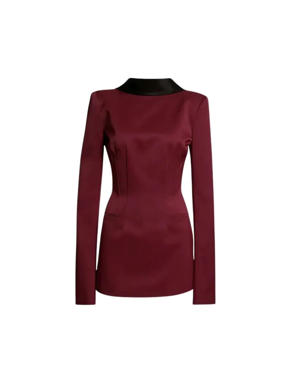 8a5fc25b2038e42c1e2a7fa63659d7ce Manet Wine Long Sleeve Backless Mini Dress