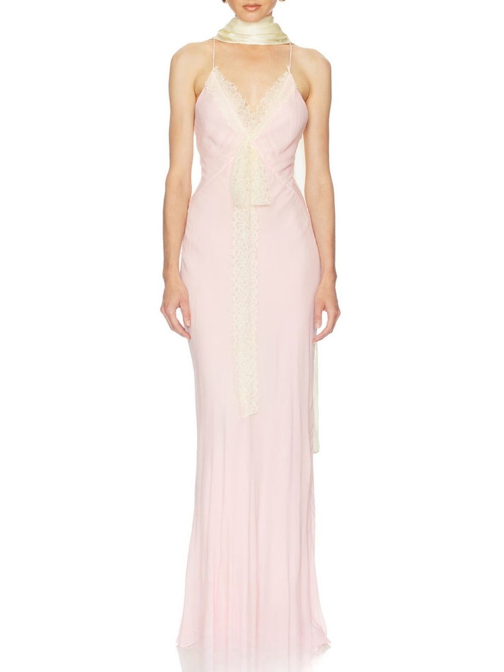 Manda Pink Spaghetti Lace Maxi Dress - OWNCI Manda Pink Spaghetti Lace Maxi Dress - OWNCI