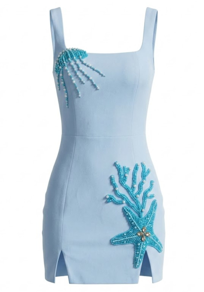 Bainhelm Rhinestone Pearl Mini Dress - OWNCI