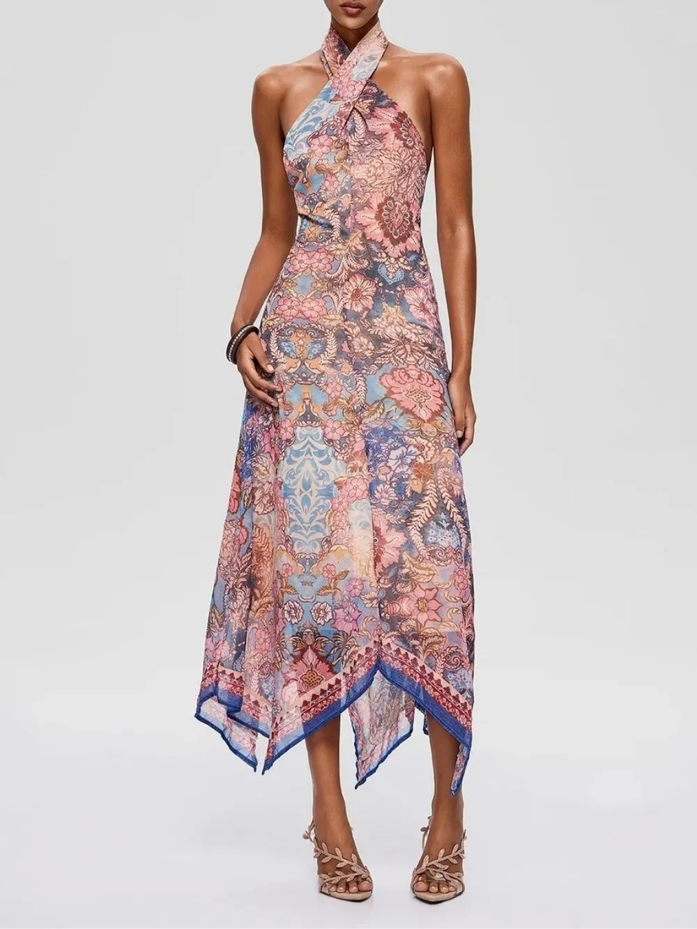 Foley Halterneck Printed Midi Dress - OWNCI Foley Halterneck Printed Midi Dress - OWNCI