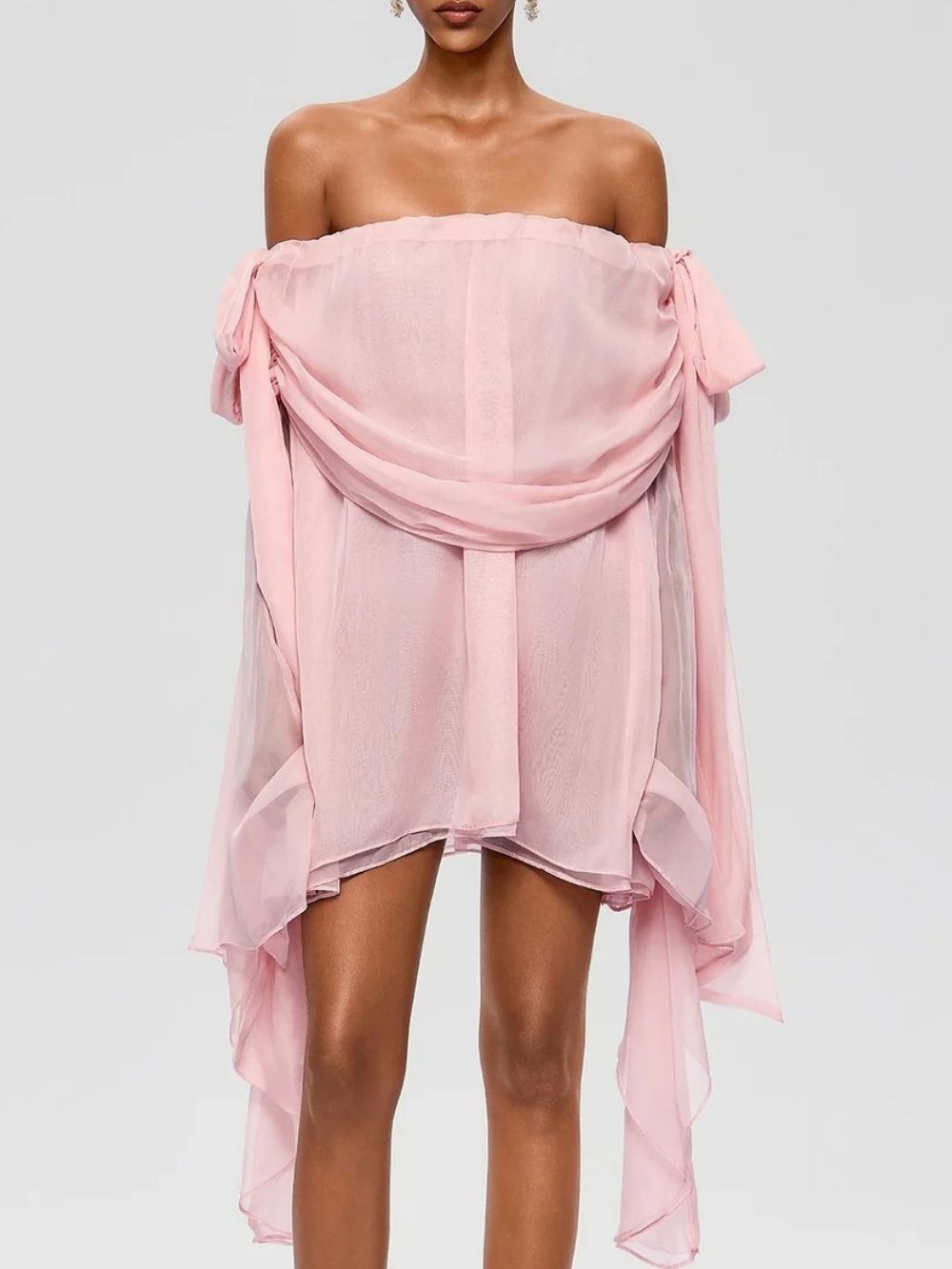 8f77bf5b9d00b1f539444822e8e1c3ef Raskiel Off Shoulder Ruffle Mini Dress