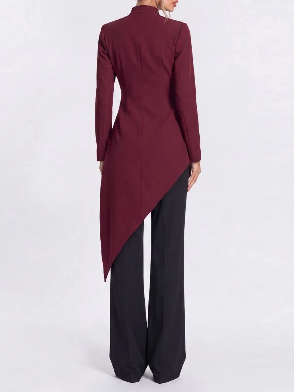 Qalvera Long Sleeve Asymmetric Blazer - OWNCI
