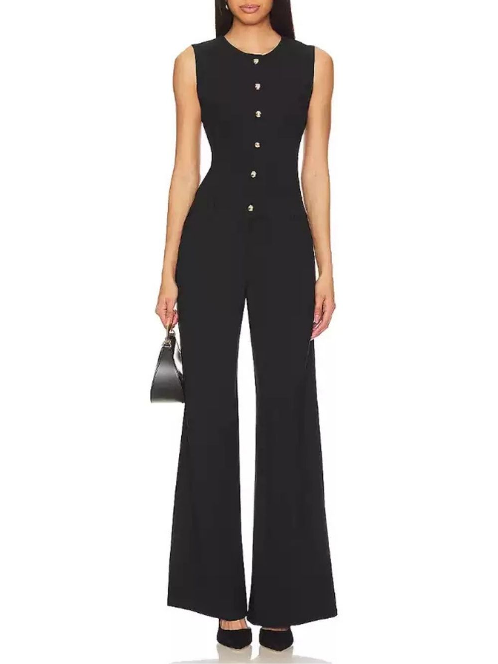 Malinda Black Sleeveless Jumpsuit