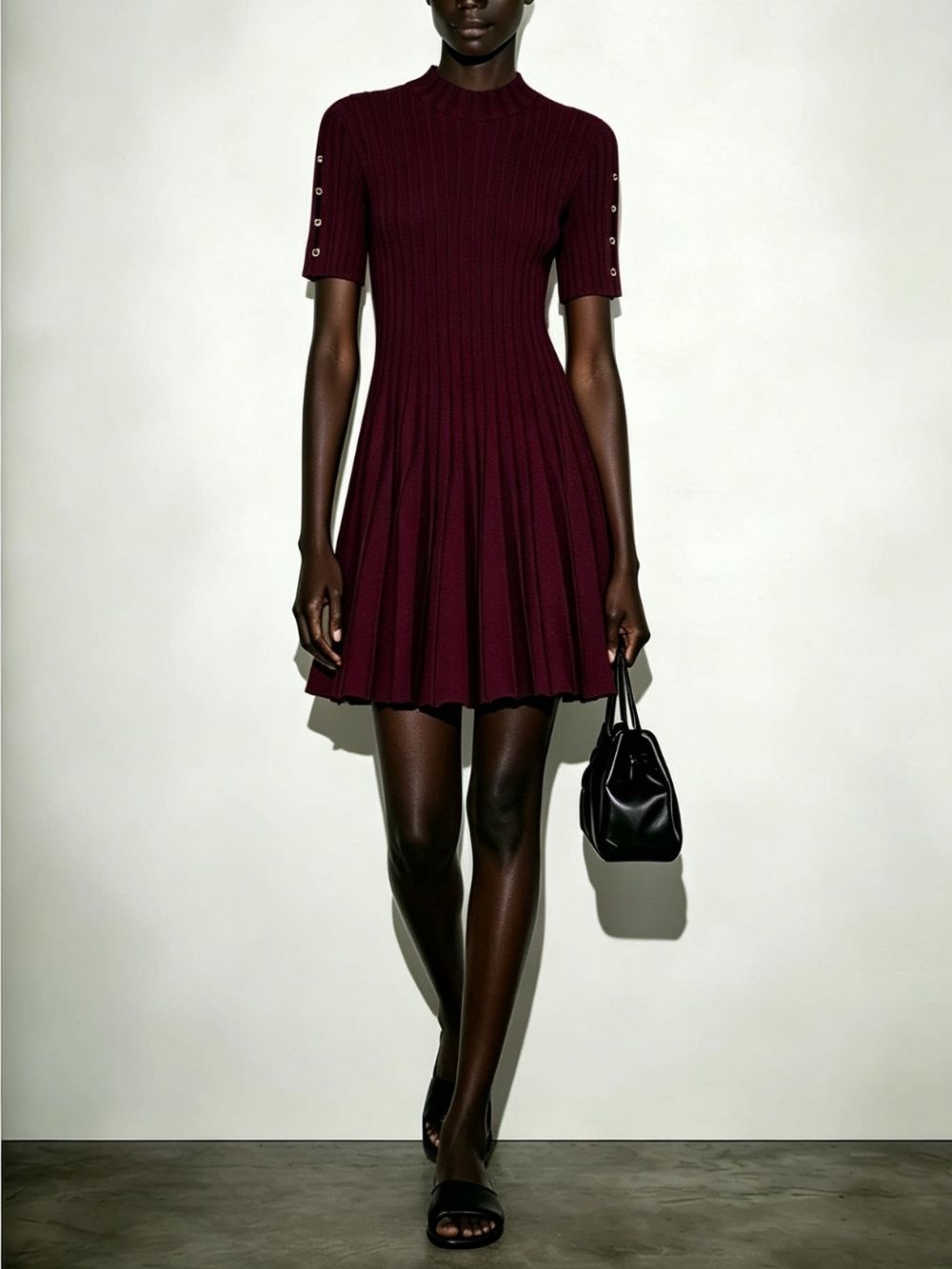 937aa124d64444c757c7a33ae9b95d42 Mariluz Wine Knit Mini Dress