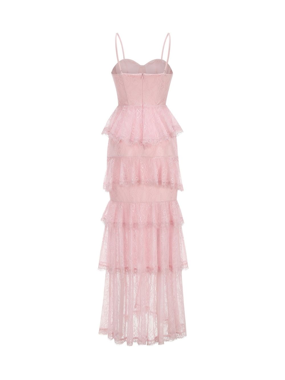 Malva Pink Strappy Lace Layered Maxi Dress - OWNCI Malva Pink Strappy Lace Layered Maxi Dress - OWNCI