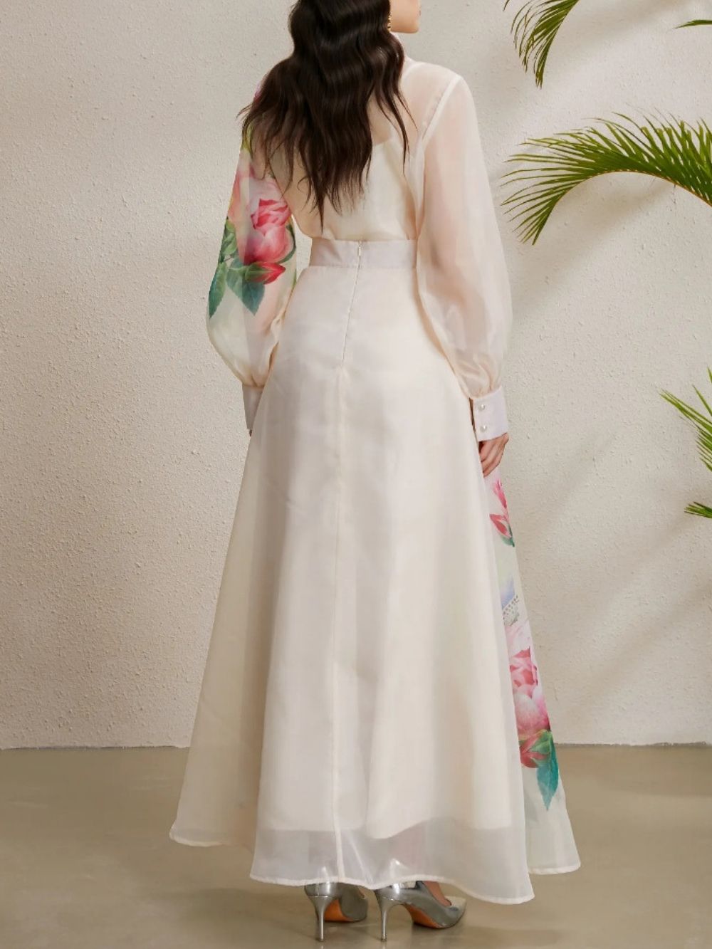Maru Apricot Floral Top & Maxi Skirt Set - OWNCI