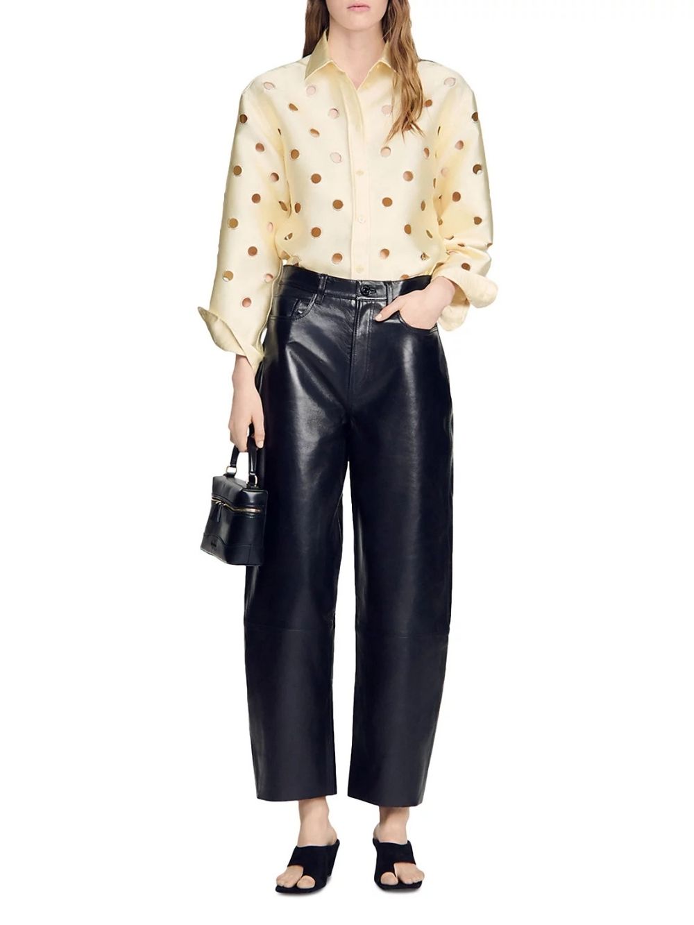 Openwork Rhinestone Shirt - OWNCI Openwork Rhinestone Shirt - OWNCI