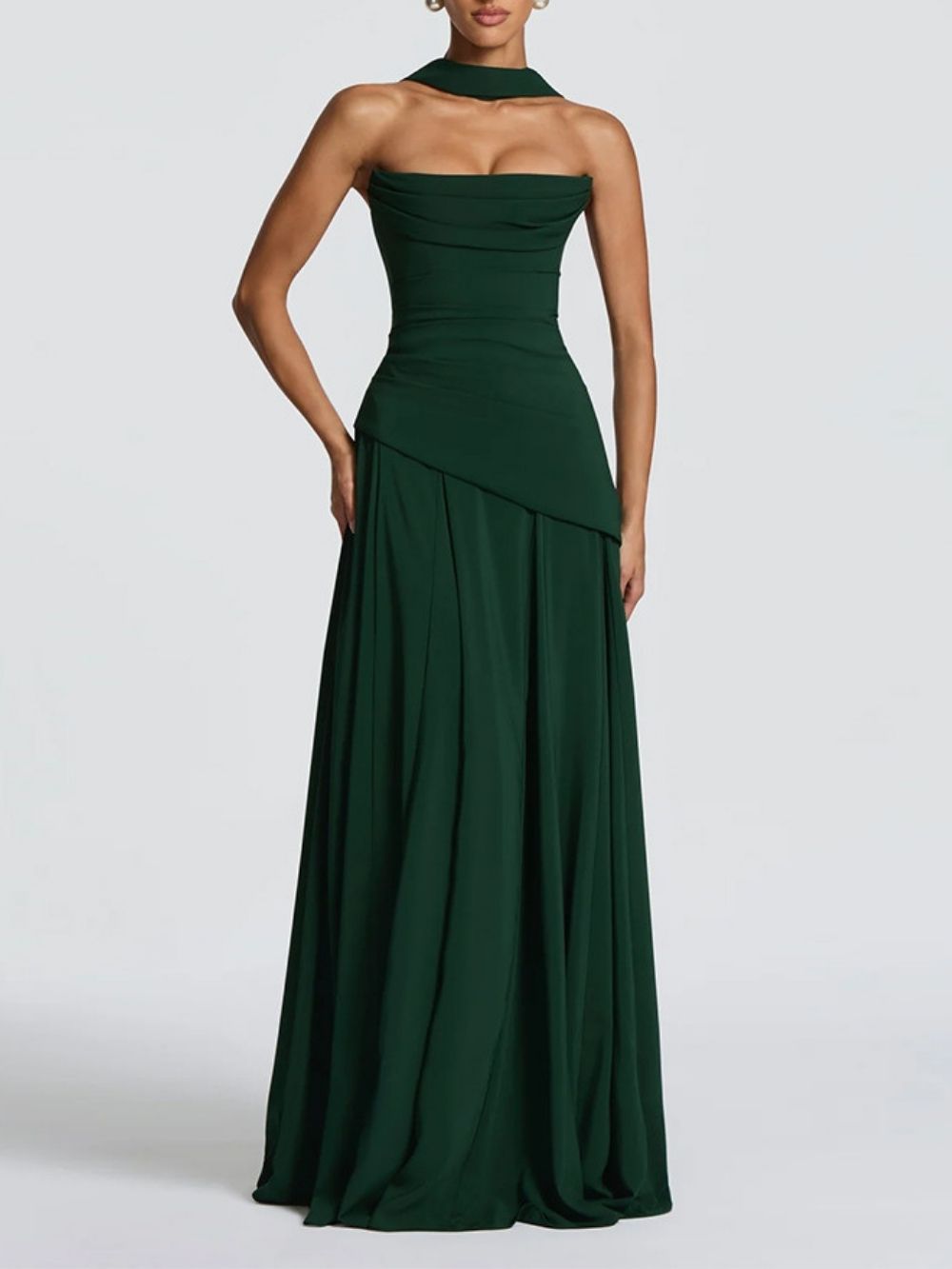 Materia Green Strapless Maxi Dress - OWNCI Materia Green Strapless Maxi Dress - OWNCI