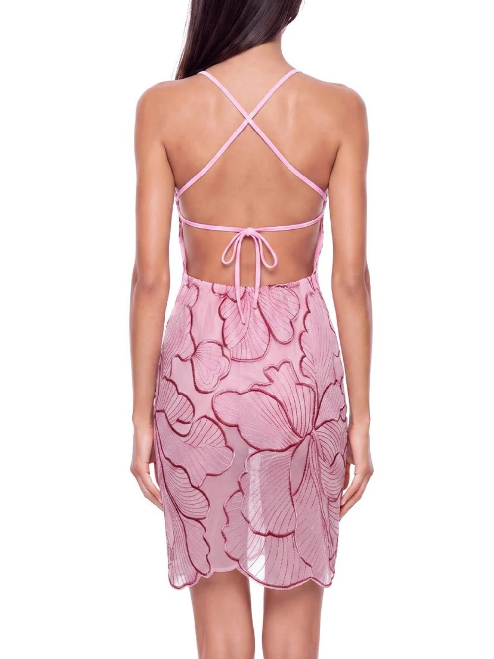 Naryxen Backless Sequin Mini Dress In Pink - OWNCI