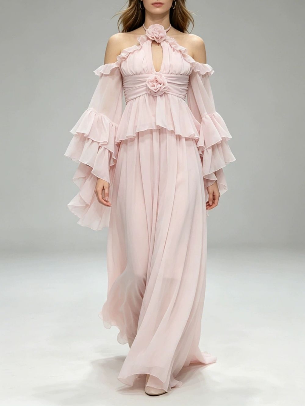Marleigh Pink Flower Top & Maxi Skirt Set - OWNCI