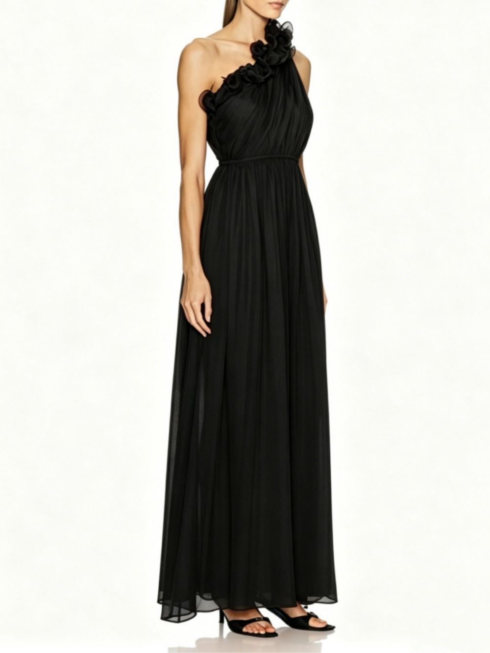 Marielle Black One-Shoulder Maxi Dress - OWNCI Marielle Black One-Shoulder Maxi Dress - OWNCI