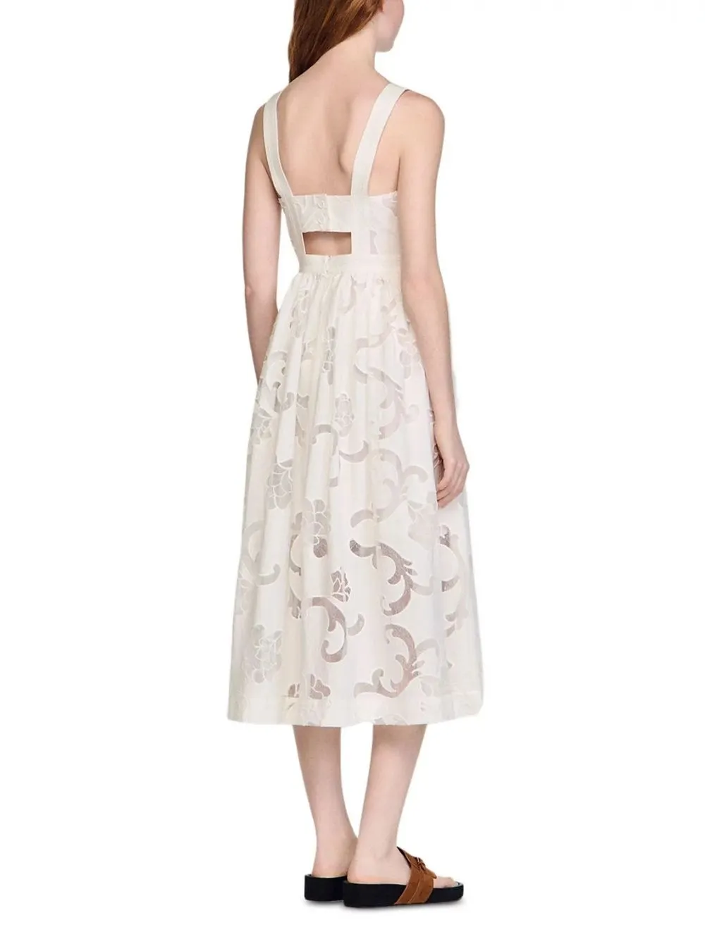 Openwork Floral Cotton Maxi Dress - OWNCI
