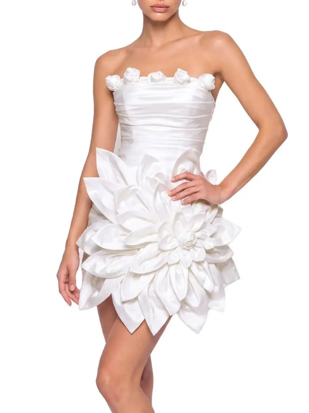 Gormex Strapless Flower Mini Dress - OWNCI Gormex Strapless Flower Mini Dress - OWNCI