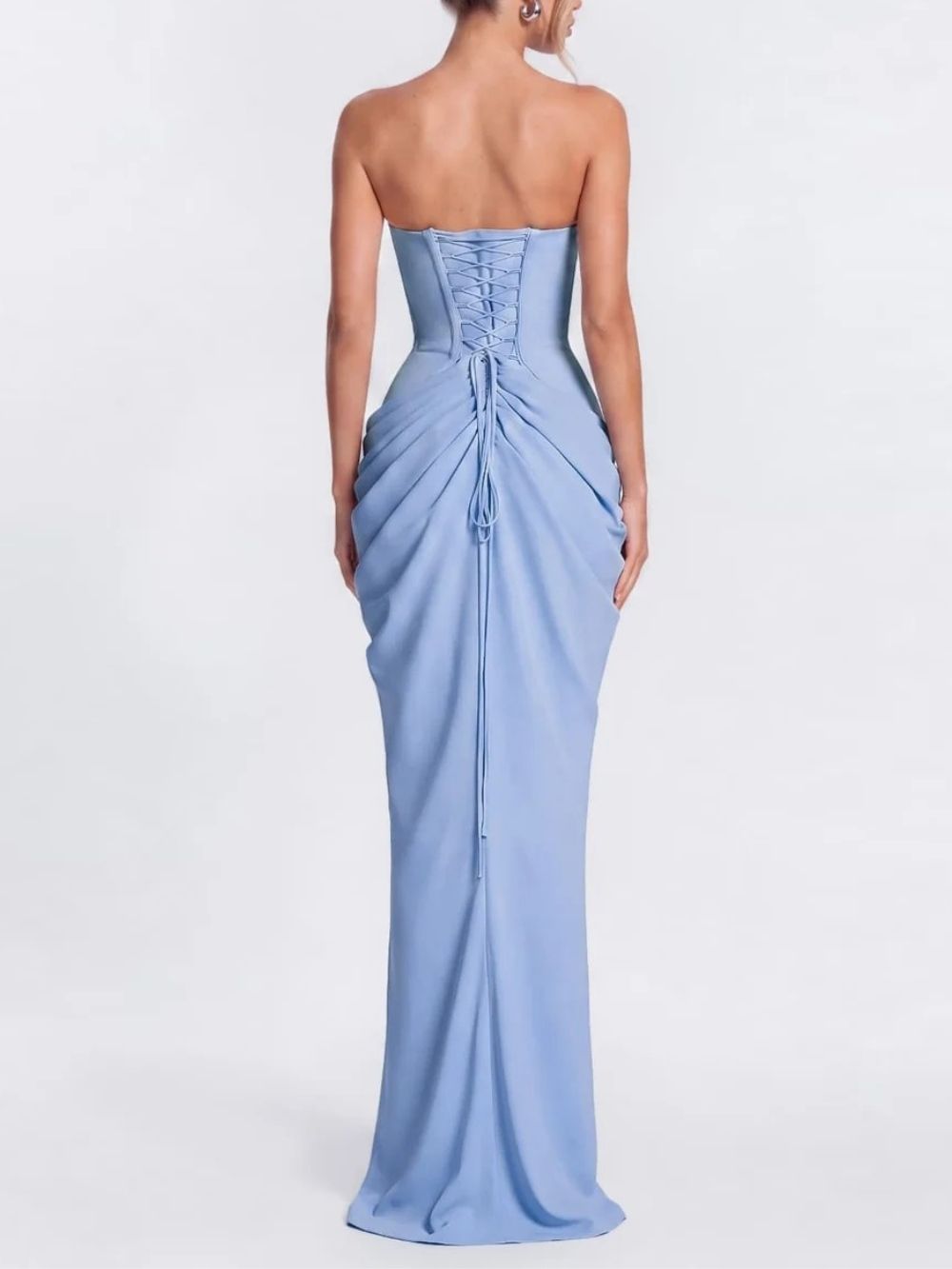 Wensor Strapless Ruched Maxi Dress - OWNCI