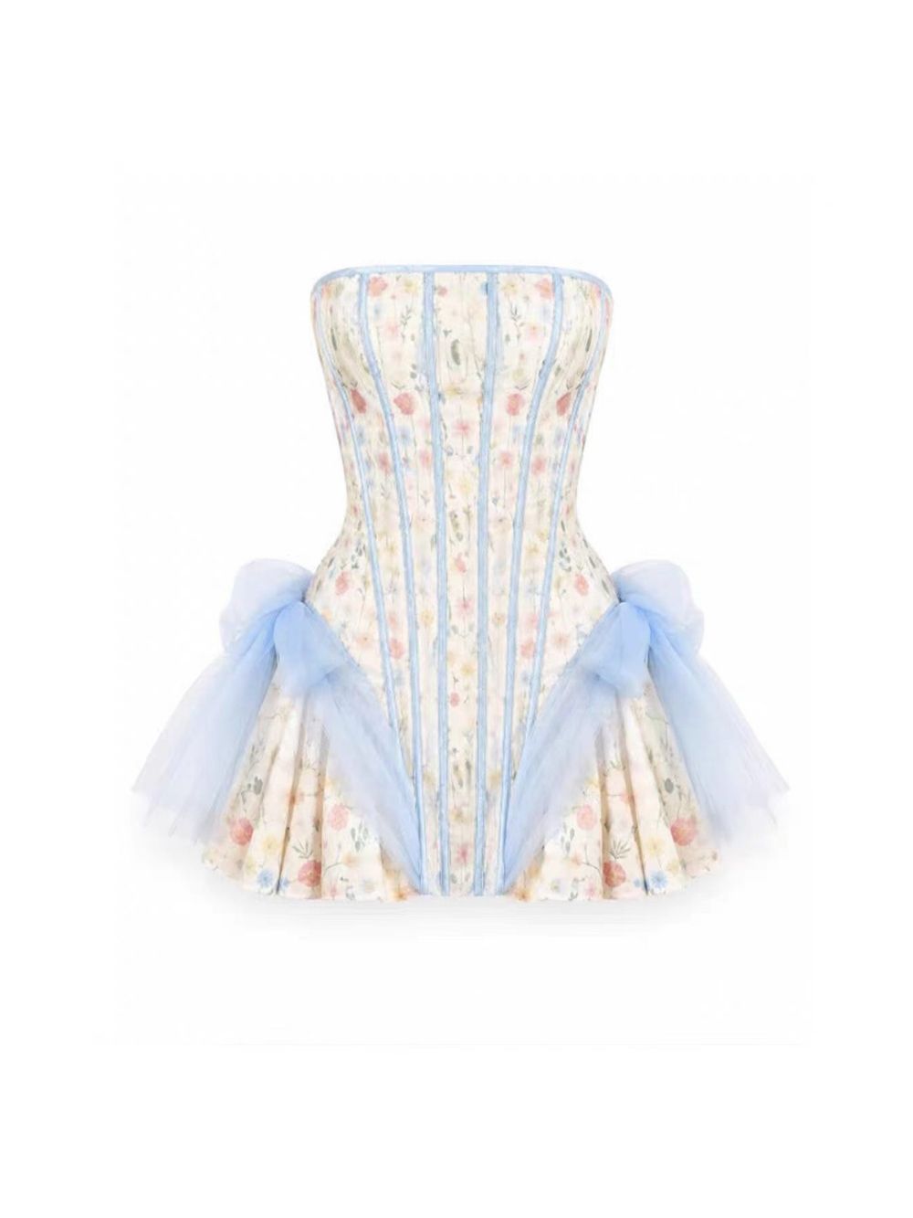 Manasa Strapless Floral Mini Dress - OWNCI Manasa Strapless Floral Mini Dress - OWNCI