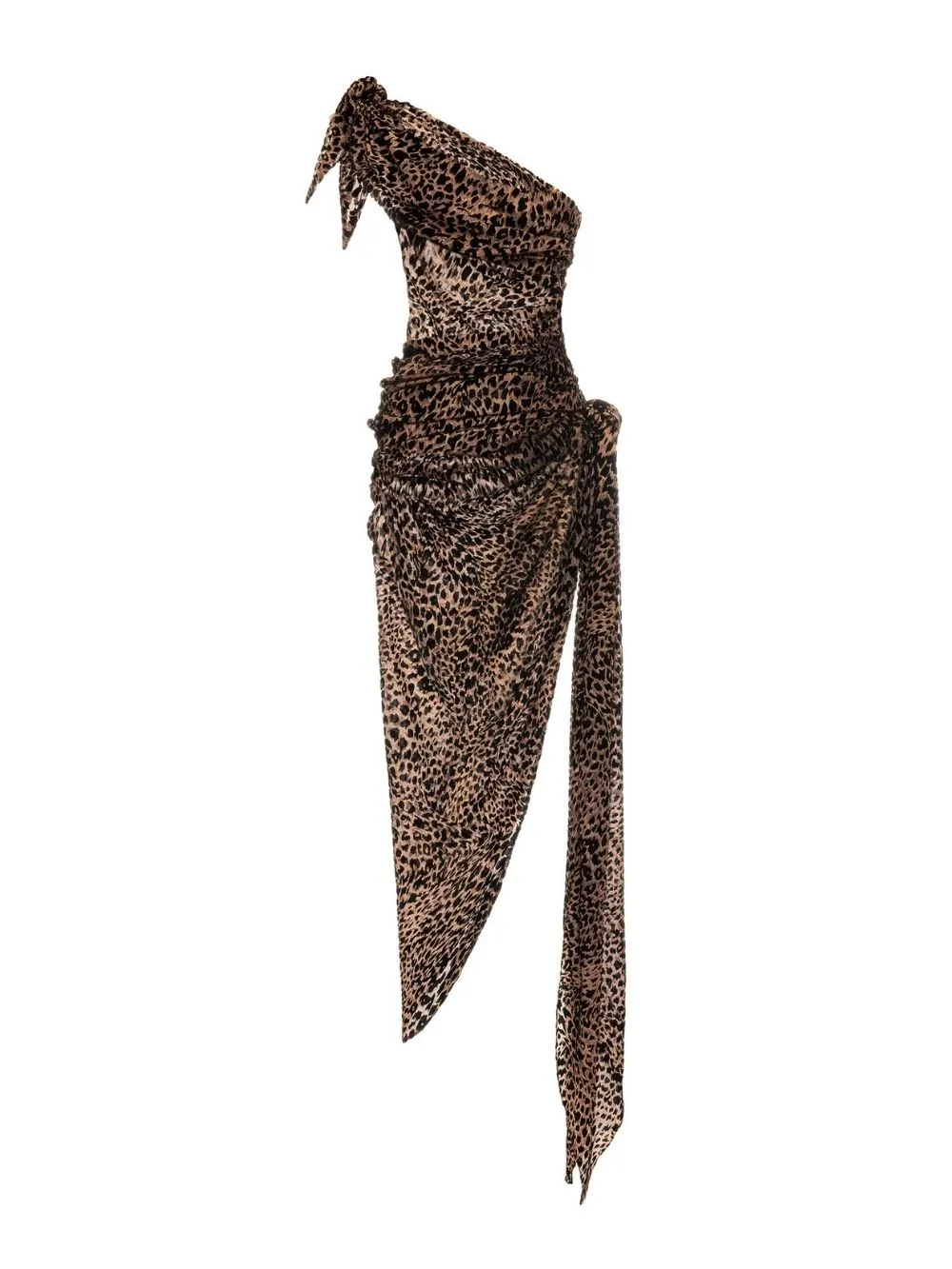Manisha Leopard One-Shoulder Maxi Dress