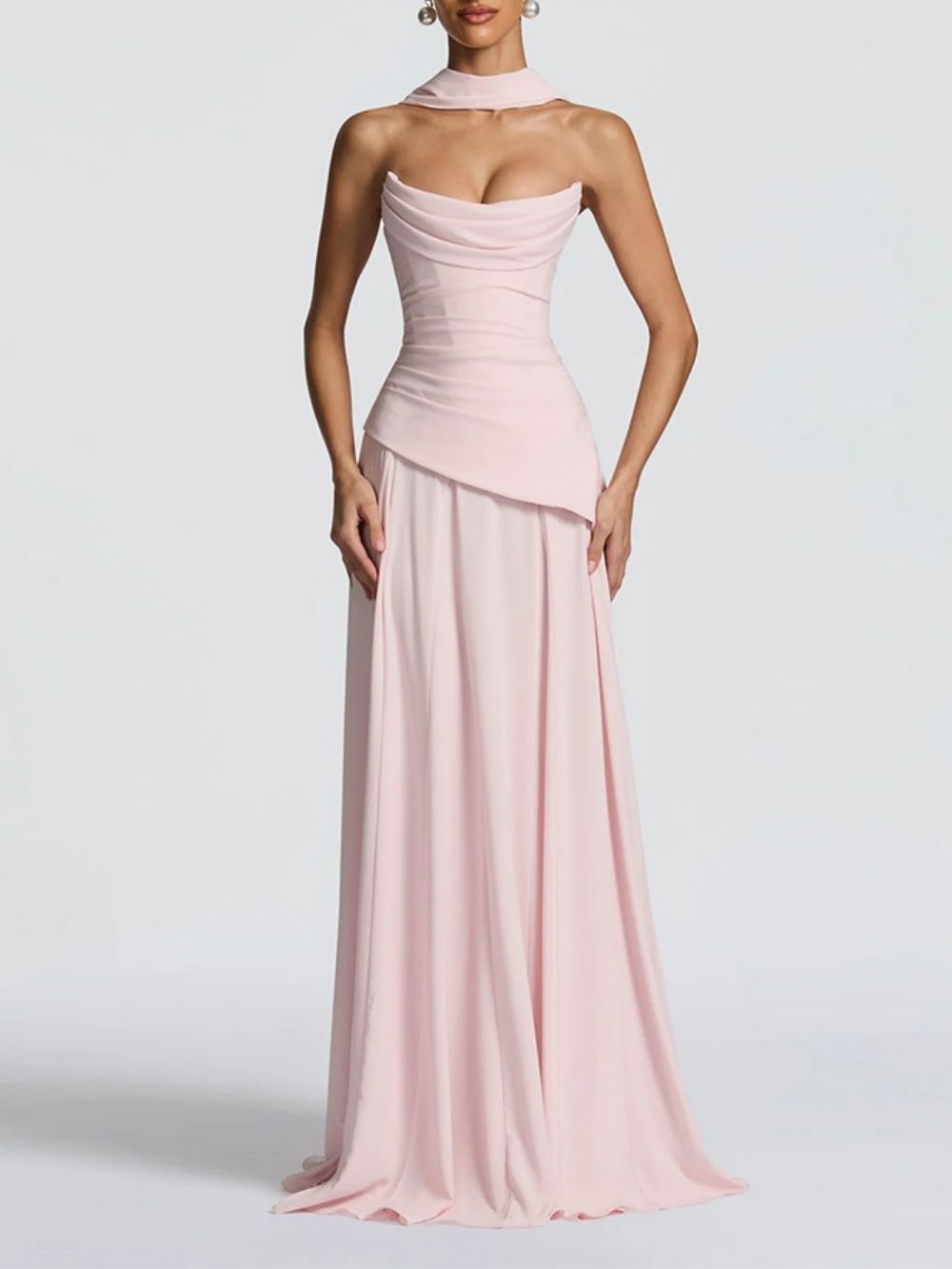 Materia Pink Strapless Maxi Dress - OWNCI Materia Pink Strapless Maxi Dress - OWNCI