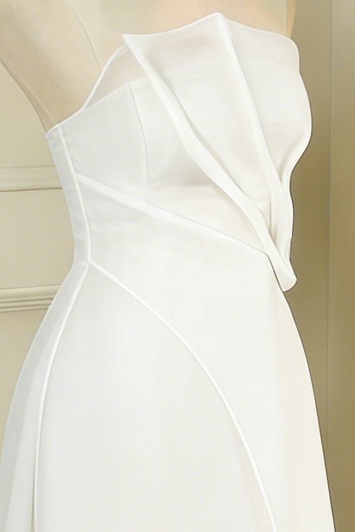 a0a76331bfefc84cffa8d7014a5c0227 Strapless Layered Organza Midi Dress In White