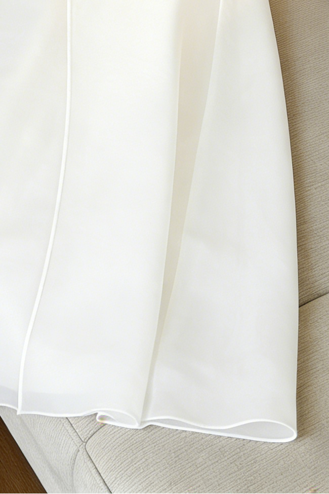 a3f7678ad7c42e26d86299ea81fce852 Strapless Layered Organza Midi Dress In White