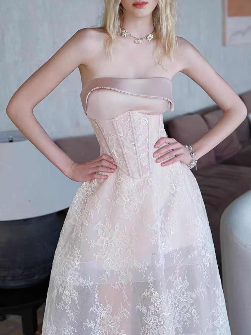 Marsali Strapless Corset Lace Maxi Dress - OWNCI Marsali Strapless Corset Lace Maxi Dress - OWNCI