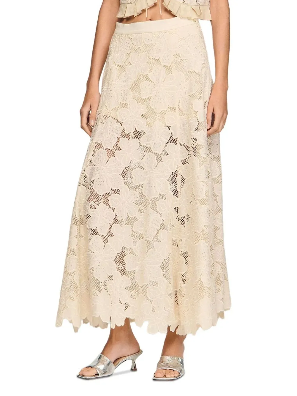 Maya Long Guipure Lace Skirt - OWNCI