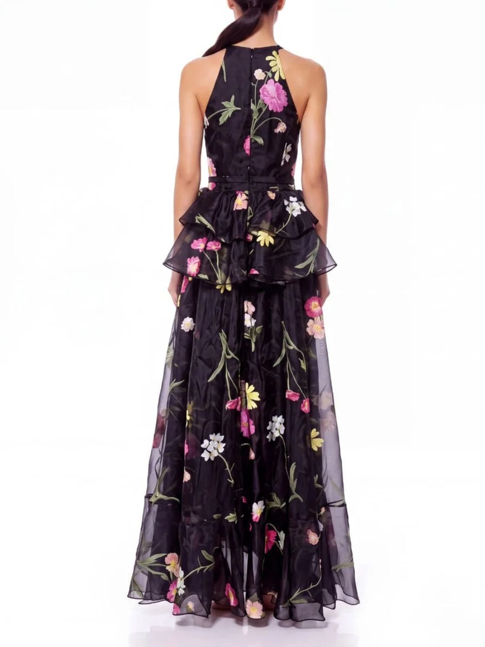 Ravelix Floral Ruffle Maxi Dress In Black - OWNCI
