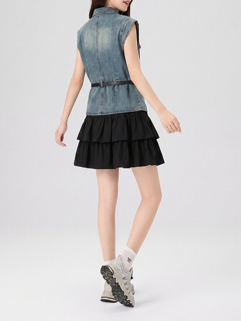 Marije Denim Vest & Skirt Set - OWNCI Marije Denim Vest & Skirt Set - OWNCI