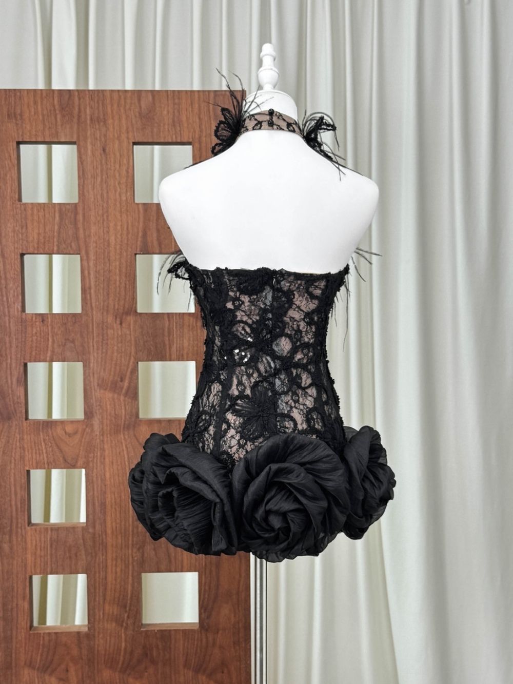 Mars Halter Flower Lace Mini Dress - OWNCI Mars Halter Flower Lace Mini Dress - OWNCI