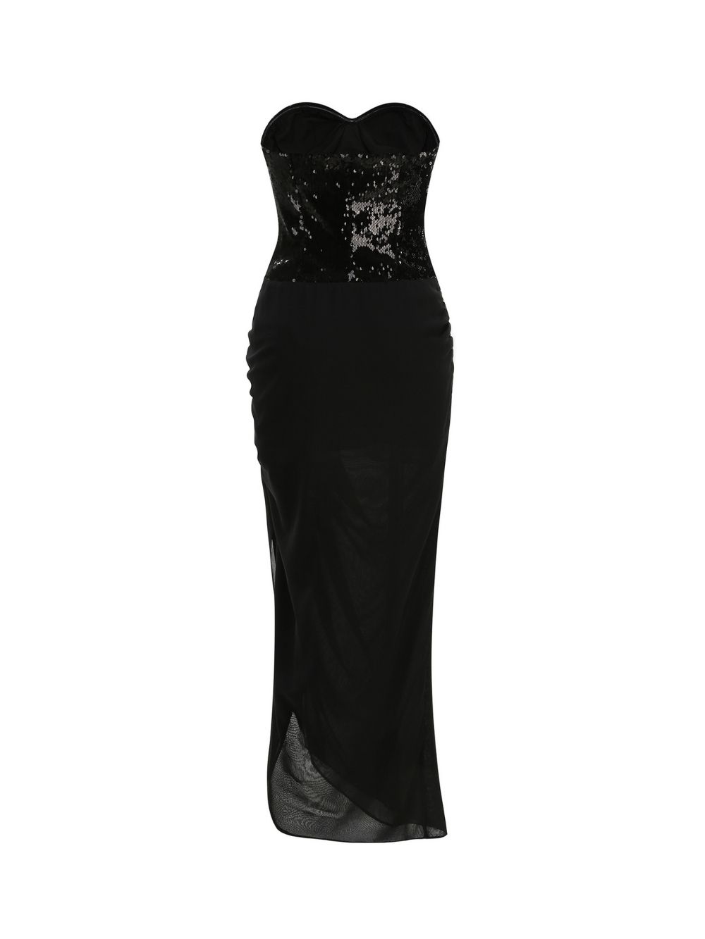 Malu Black Strapless Sequin Maxi Dress - OWNCI Malu Black Strapless Sequin Maxi Dress - OWNCI