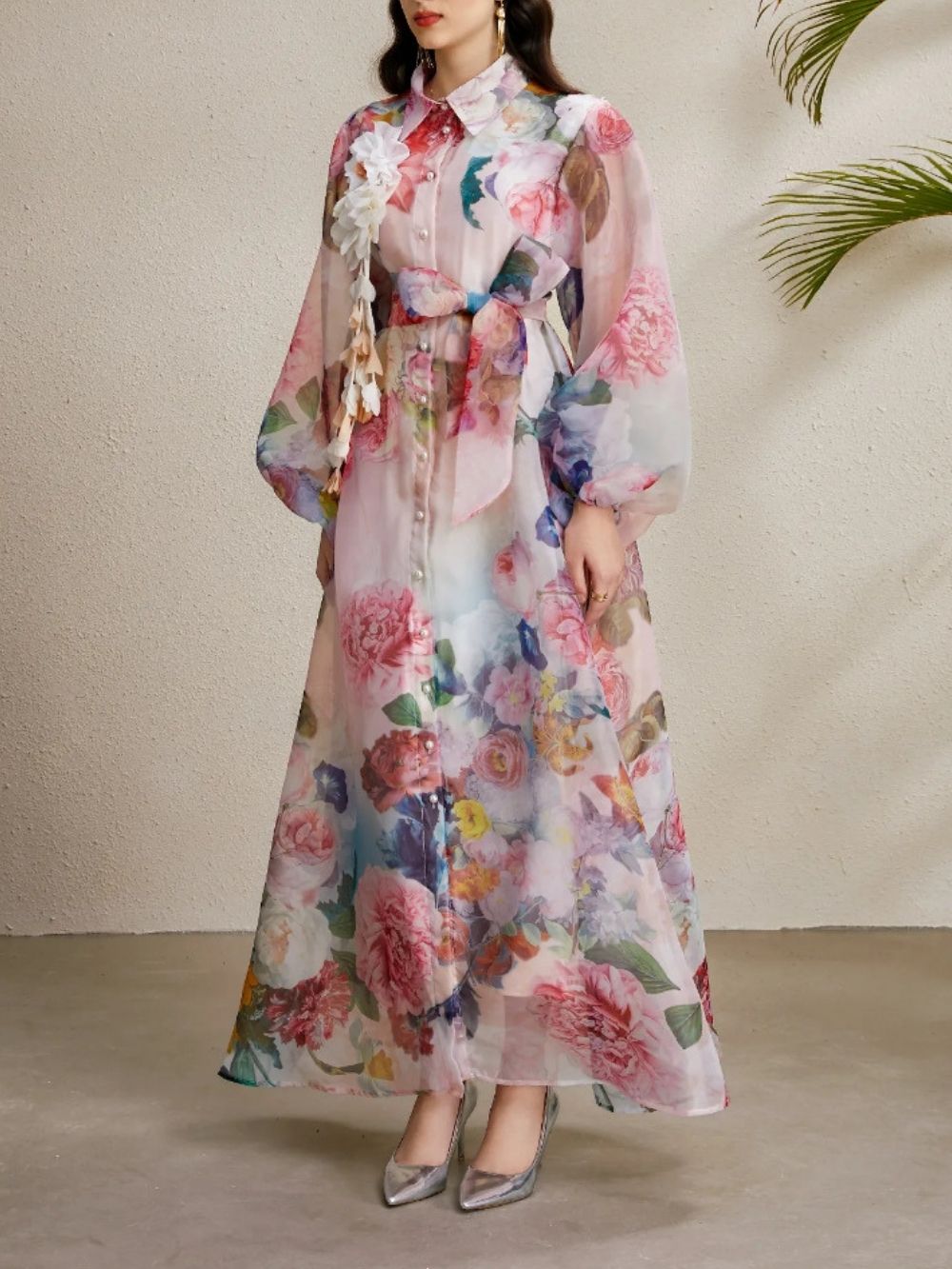 Maru Pink Printed Maxi Dress - OWNCI Maru Pink Printed Maxi Dress - OWNCI