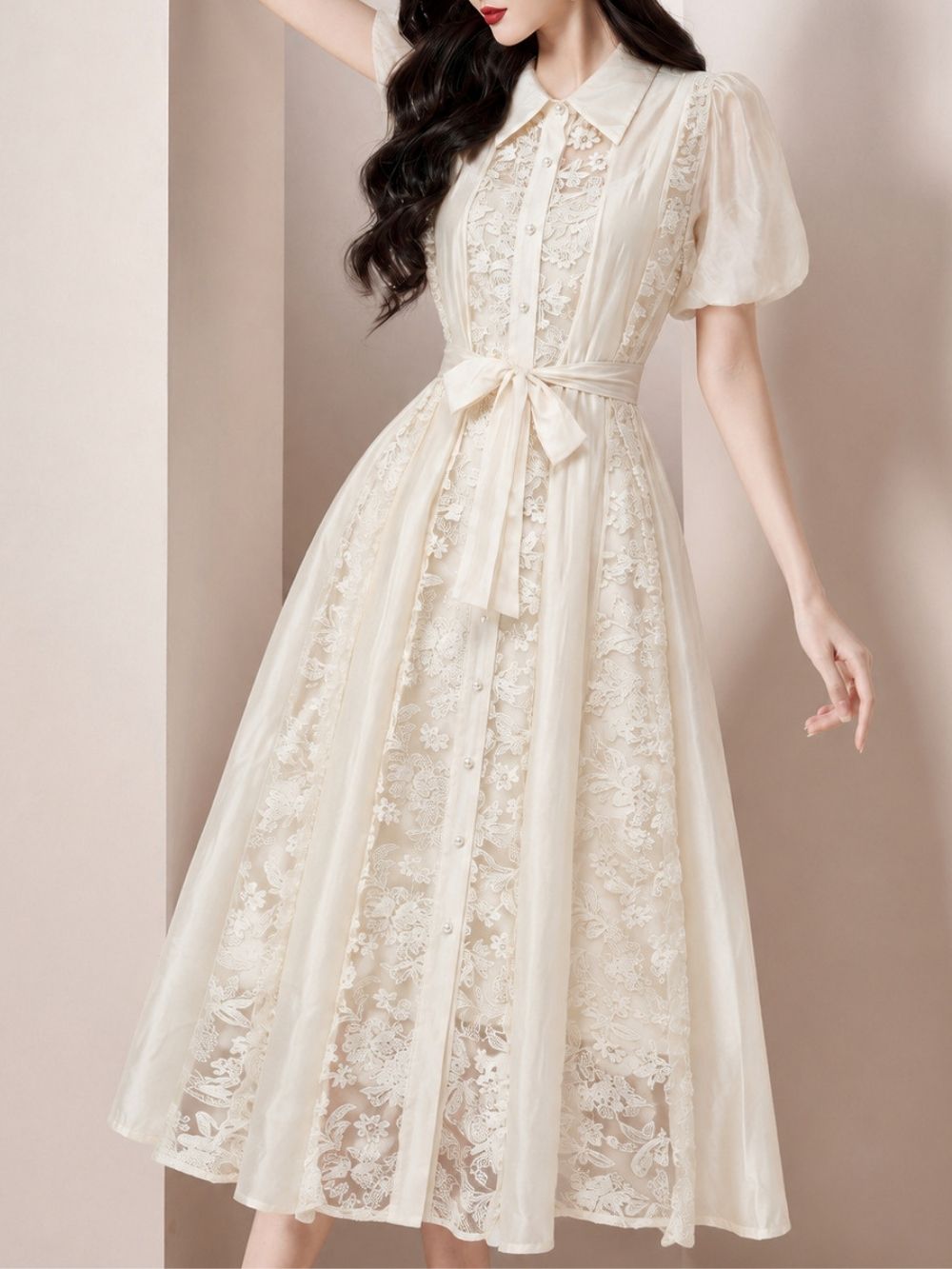 Margaret Lace Midi Dress - OWNCI