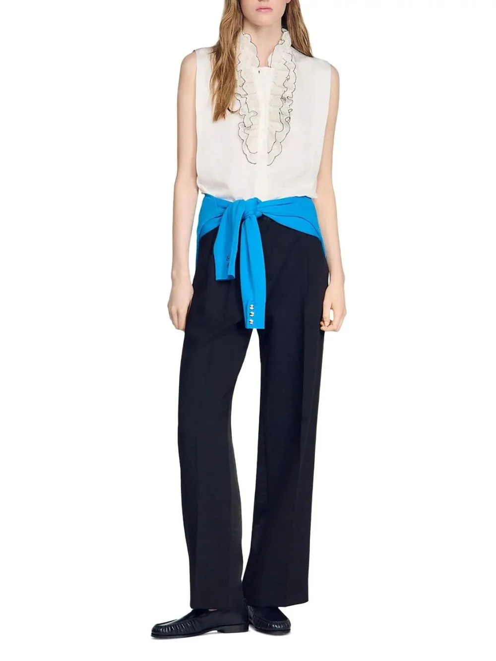 Contrast Ruffle Shirt - OWNCI