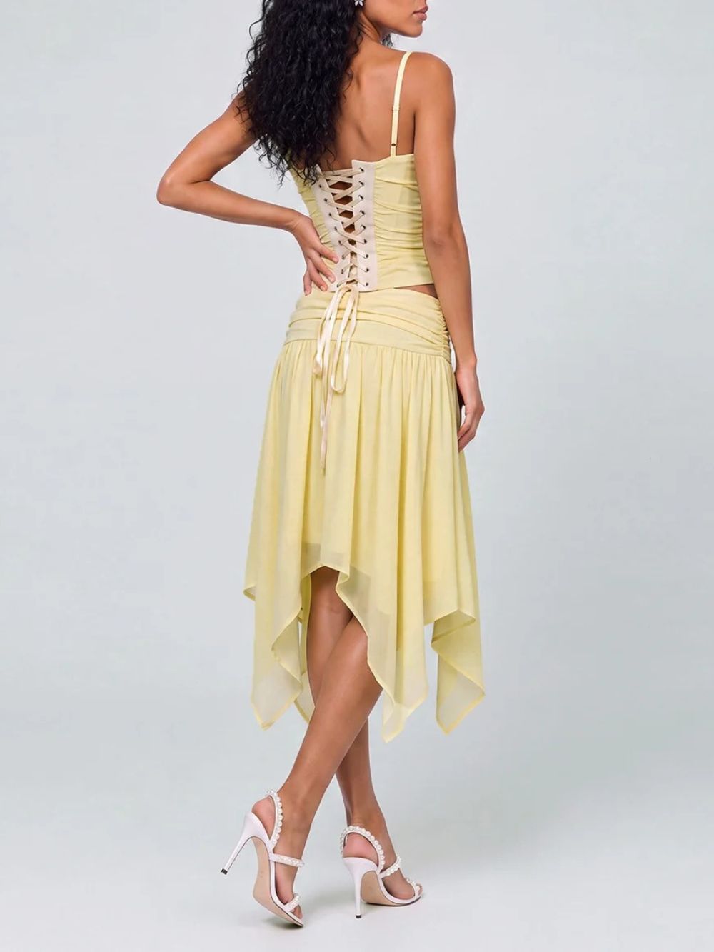 Dalmere Spaghetti Rhinestone Skirt Set - OWNCI