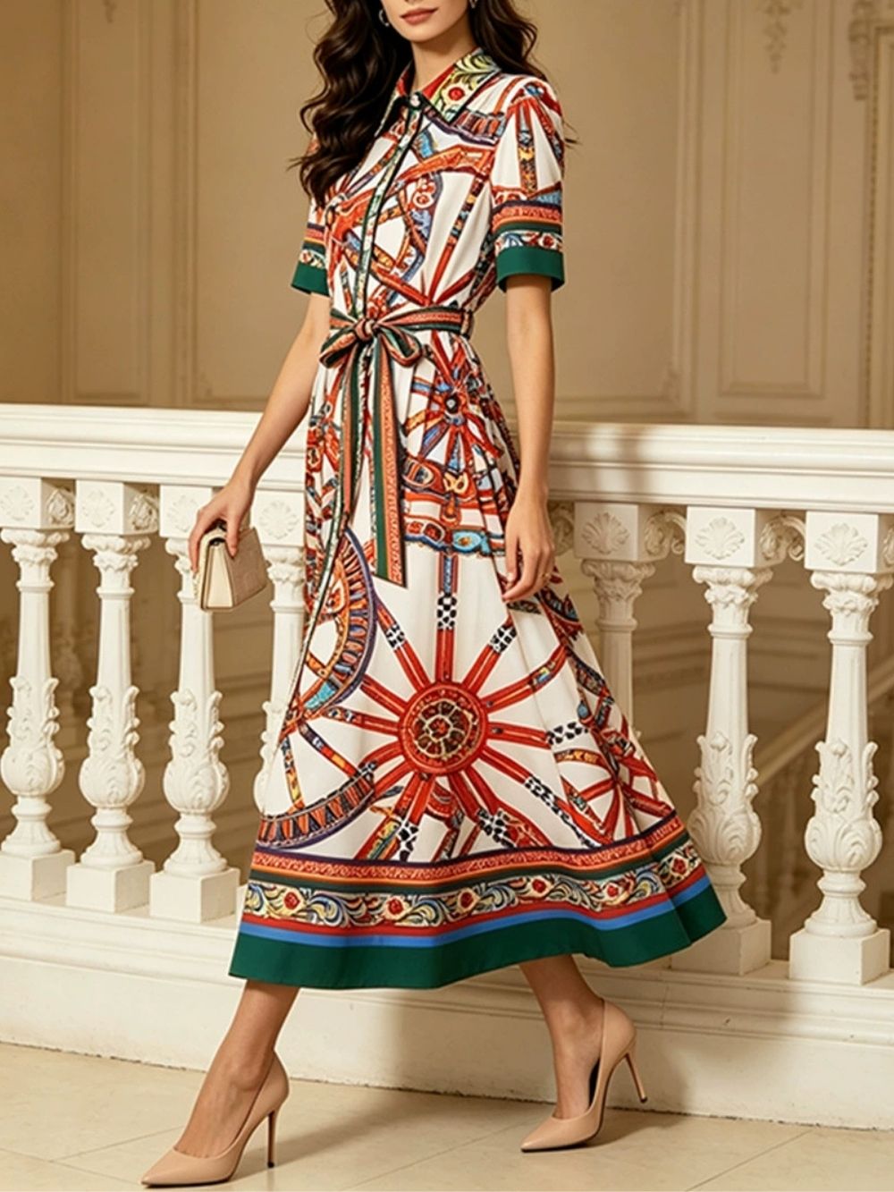 Marixa Printed Midi Dress - OWNCI Marixa Printed Midi Dress - OWNCI
