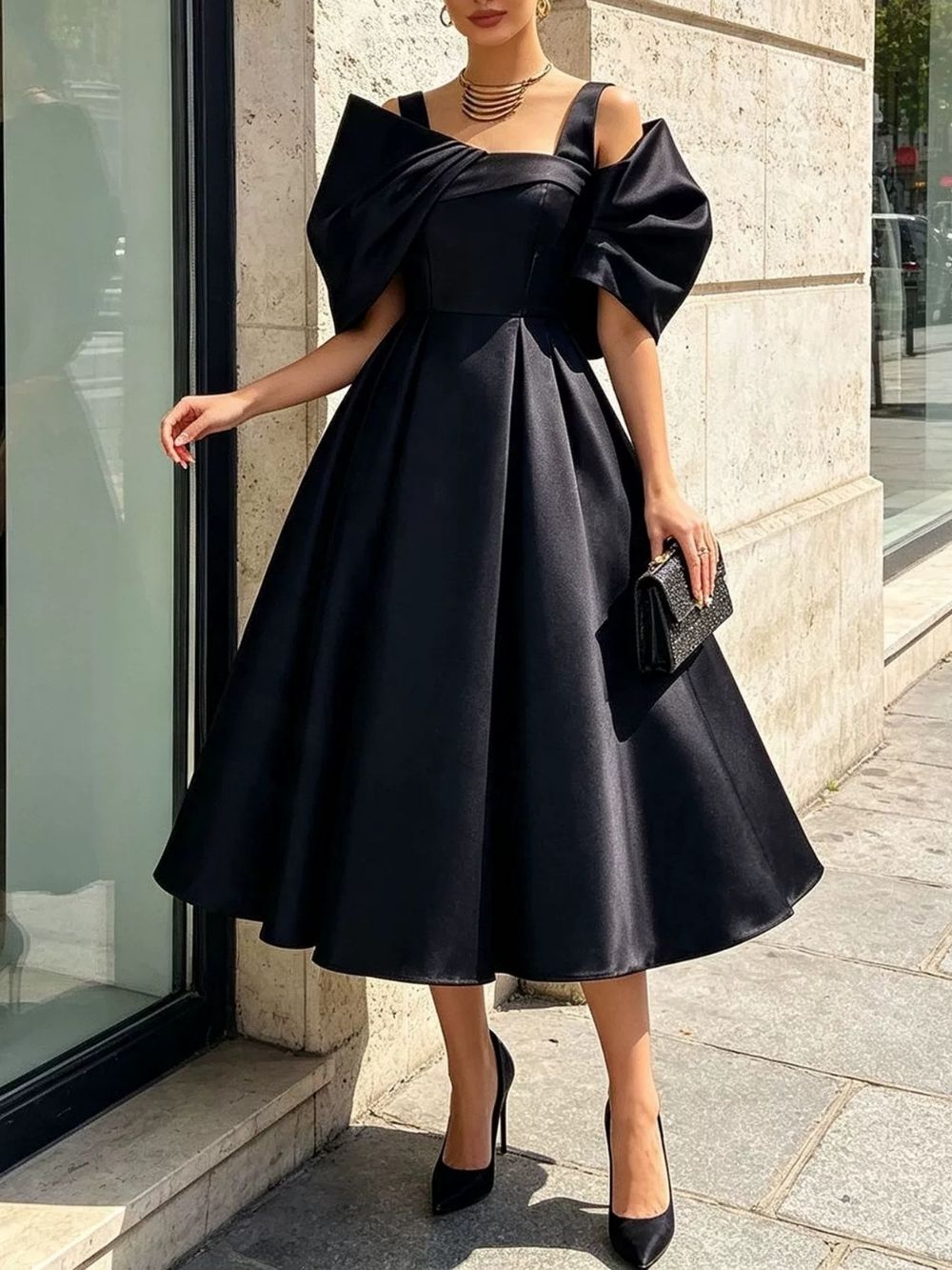 Marzanna Bow Midi Dress - OWNCI